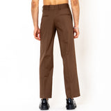 Single Pleated Brown Korean Pant