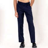 Single Pleated Dark Blue Korean Pant