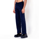 Single Pleated Dark Blue Korean Pant