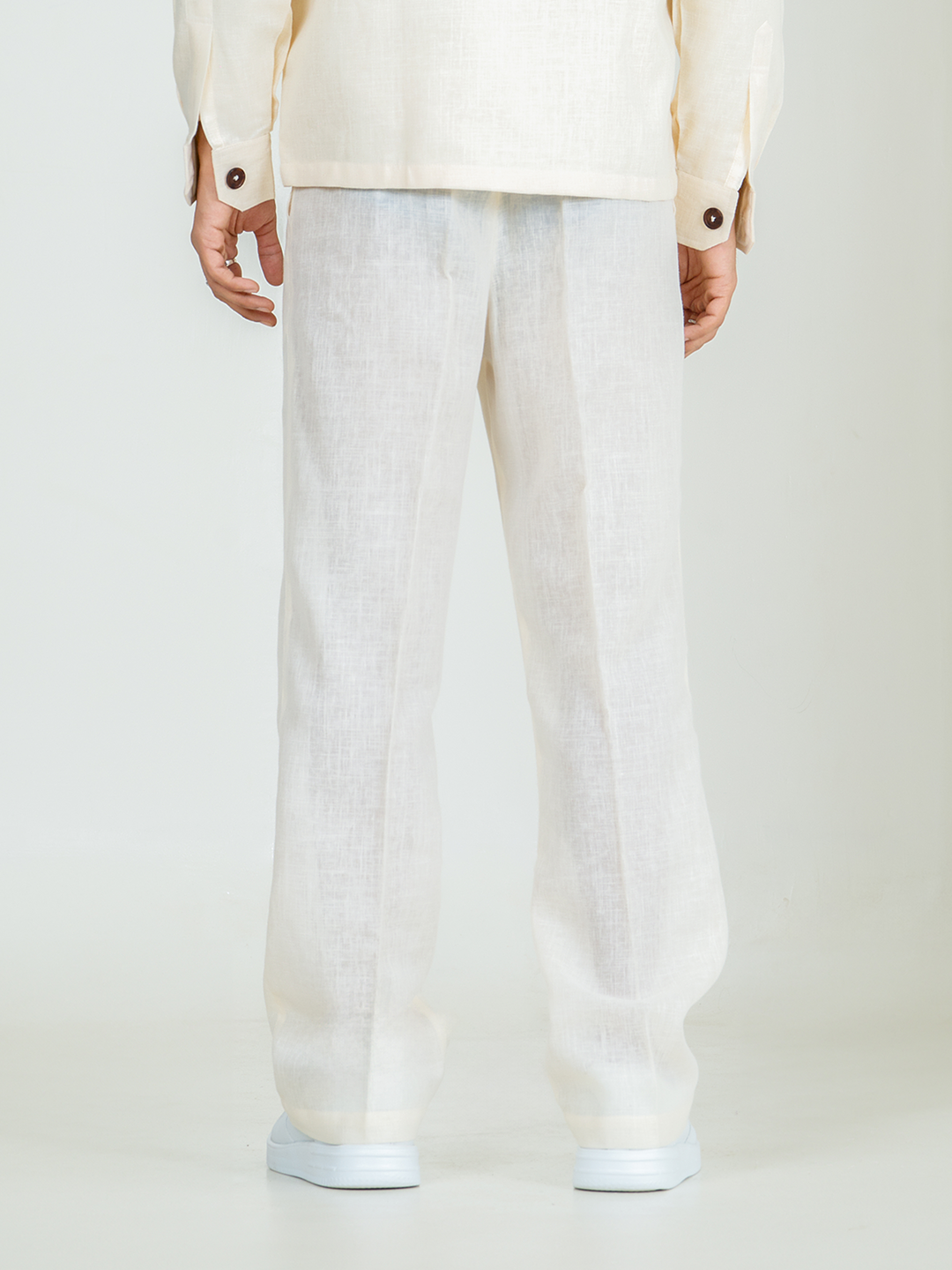 Pine Linen Blend Pleated Pants