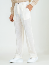 Pine Linen Blend Pleated Pants