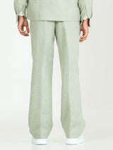 Sage Green Linen Blend Pleated Pants