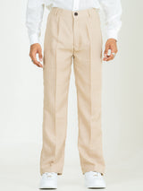 Classic Taupe Linen Blend Pleated Pants