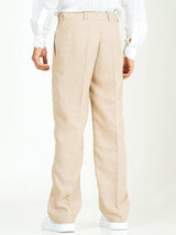 Classic Taupe Linen Blend Pleated Pants