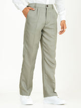 Sage Gray Linen Blend Pleated Pants