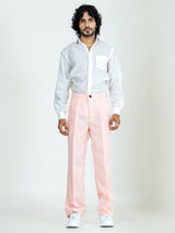 Millennial Pink Linen Blend Pleated Pants