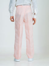 Millennial Pink Linen Blend Pleated Pants