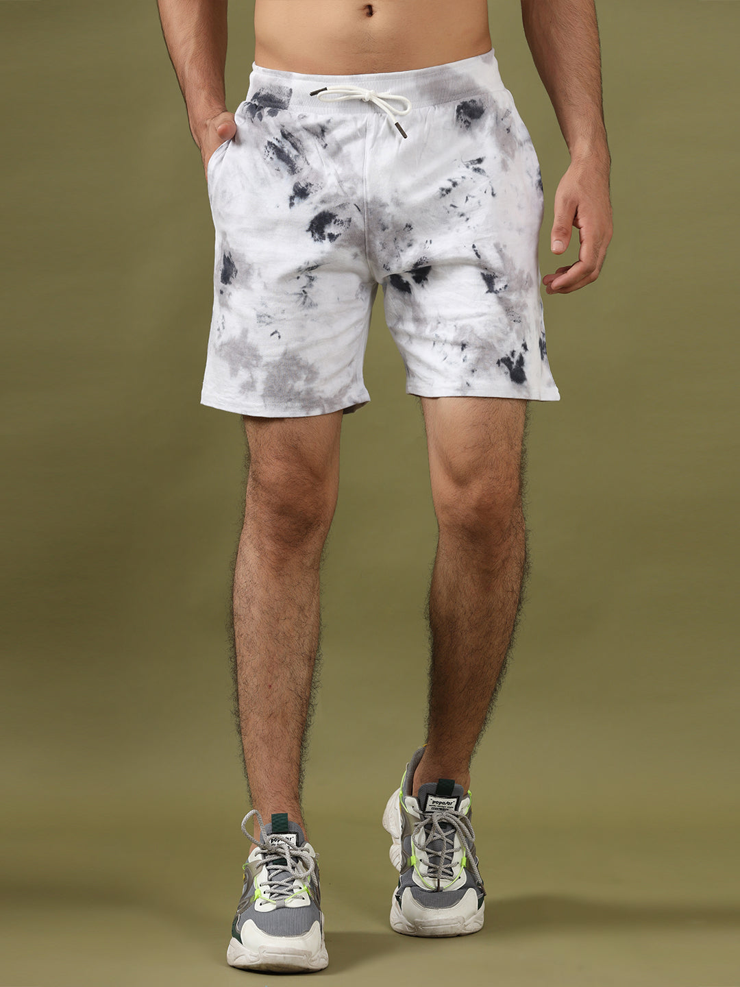 Black And White Tie Dye Shorts