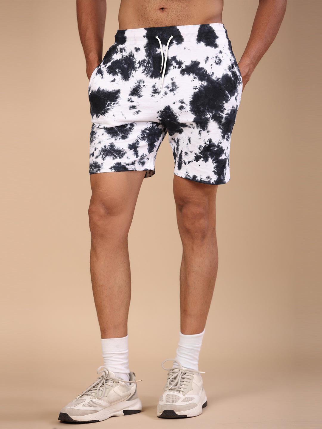 NASA Black & White Tie Dye Shorts