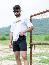 Black Two Pockets Solid Pattern Cotton Shorts