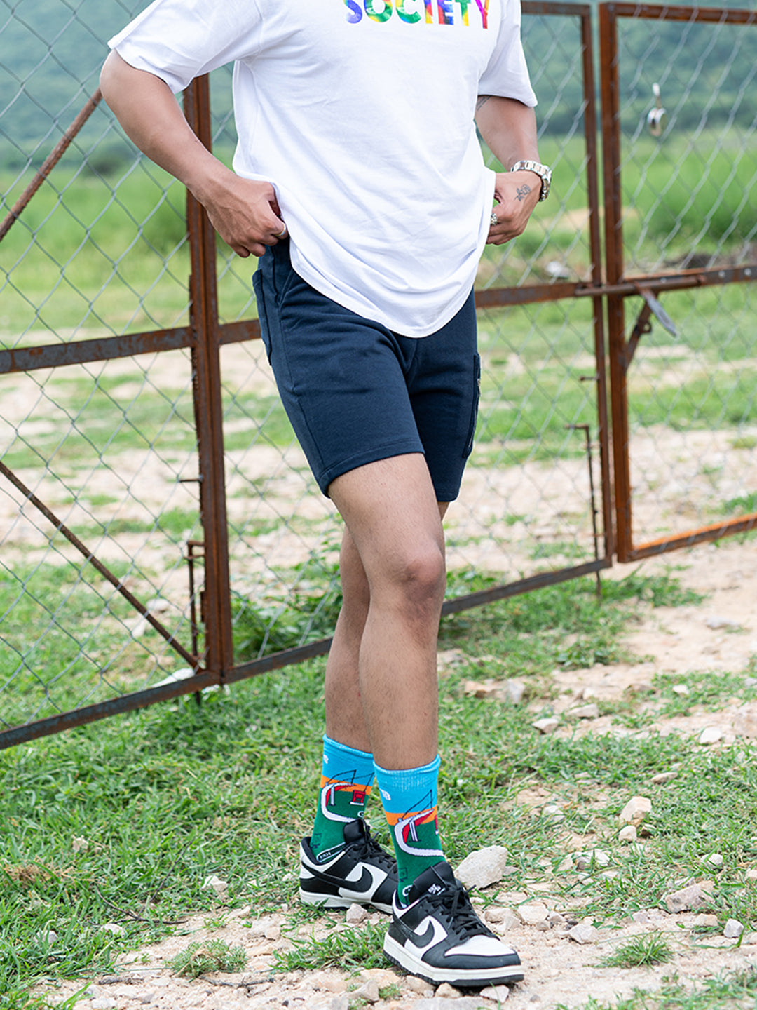 Navy blue best sale cotton shorts