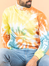 Yellow and Orange Tie and Dye Turtleneck