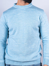 Powder Blue Color Crew Neck Men's Sweater