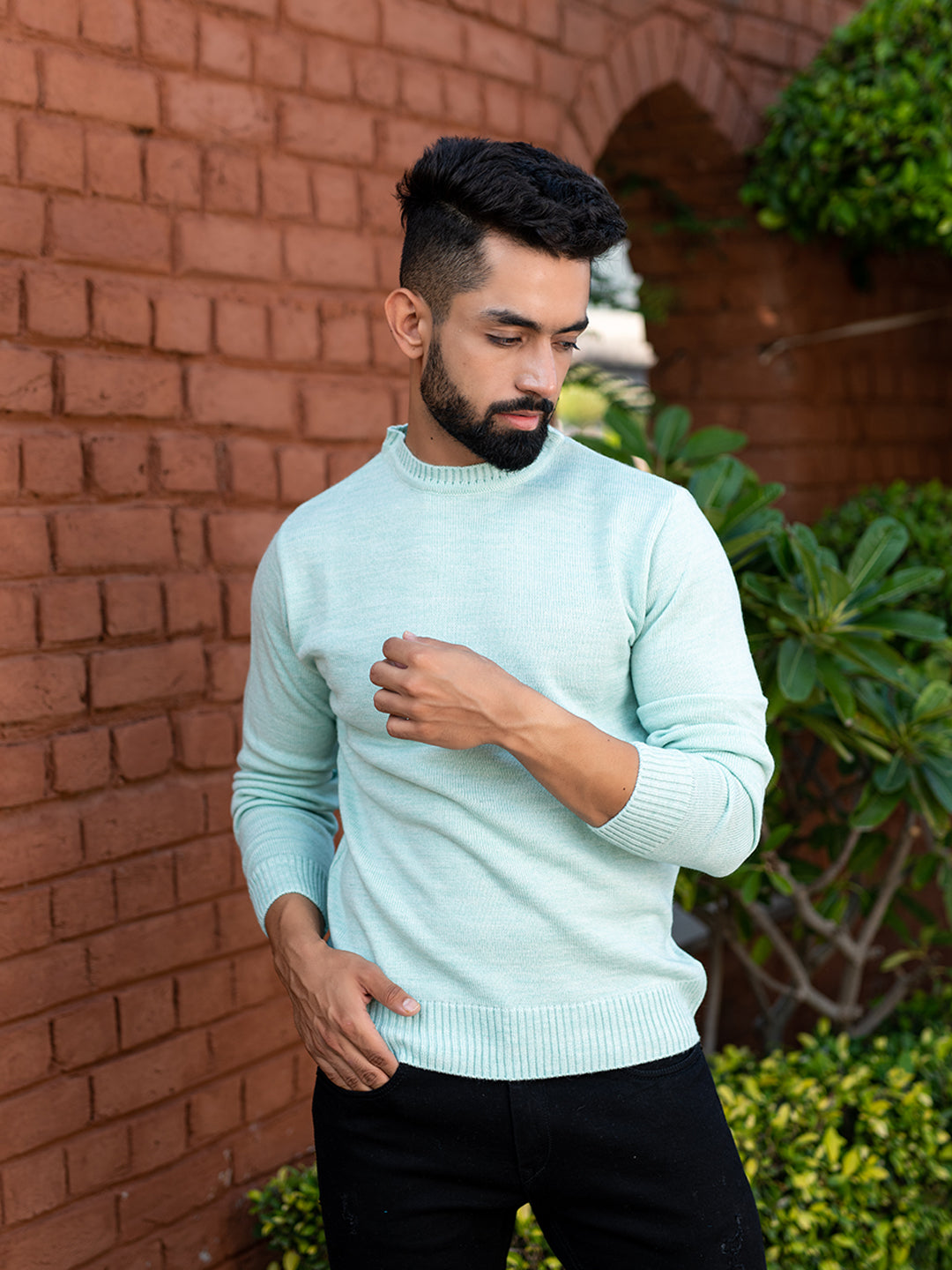 Green color outlet sweater