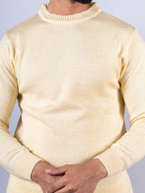 Yellow Color Crew Neck Men's Sweater