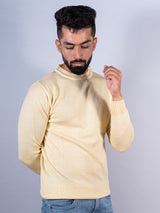 Yellow Color Crew Neck Men's Sweater