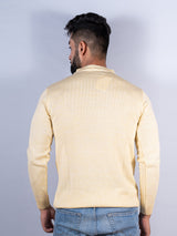 Yellow Color Crew Neck Men's Sweater