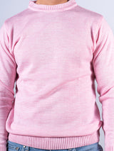 Light Pink Color Crew Neck Men's Sweater