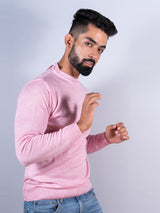 Light Pink Color Crew Neck Men's Sweater