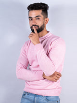 Light Pink Color Crew Neck Men's Sweater