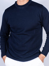 Navy Blue Color Crew Neck Sweater