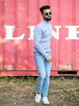 Lavender Color Turtle Neck Men's Sweater