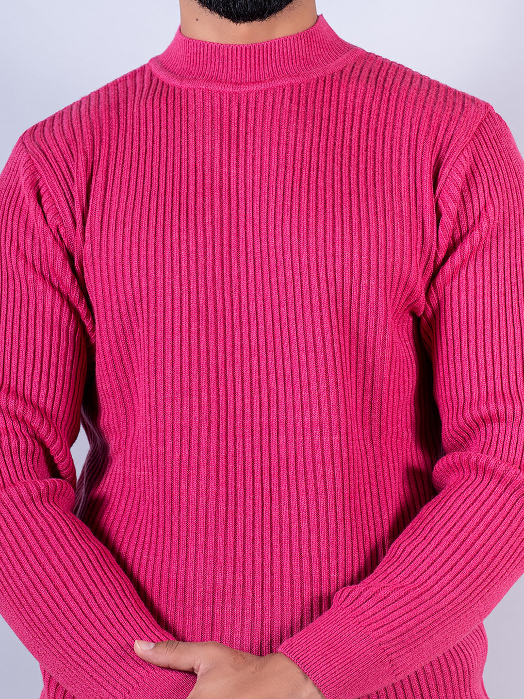 Dark Pink Color Turtle Neck Sweater