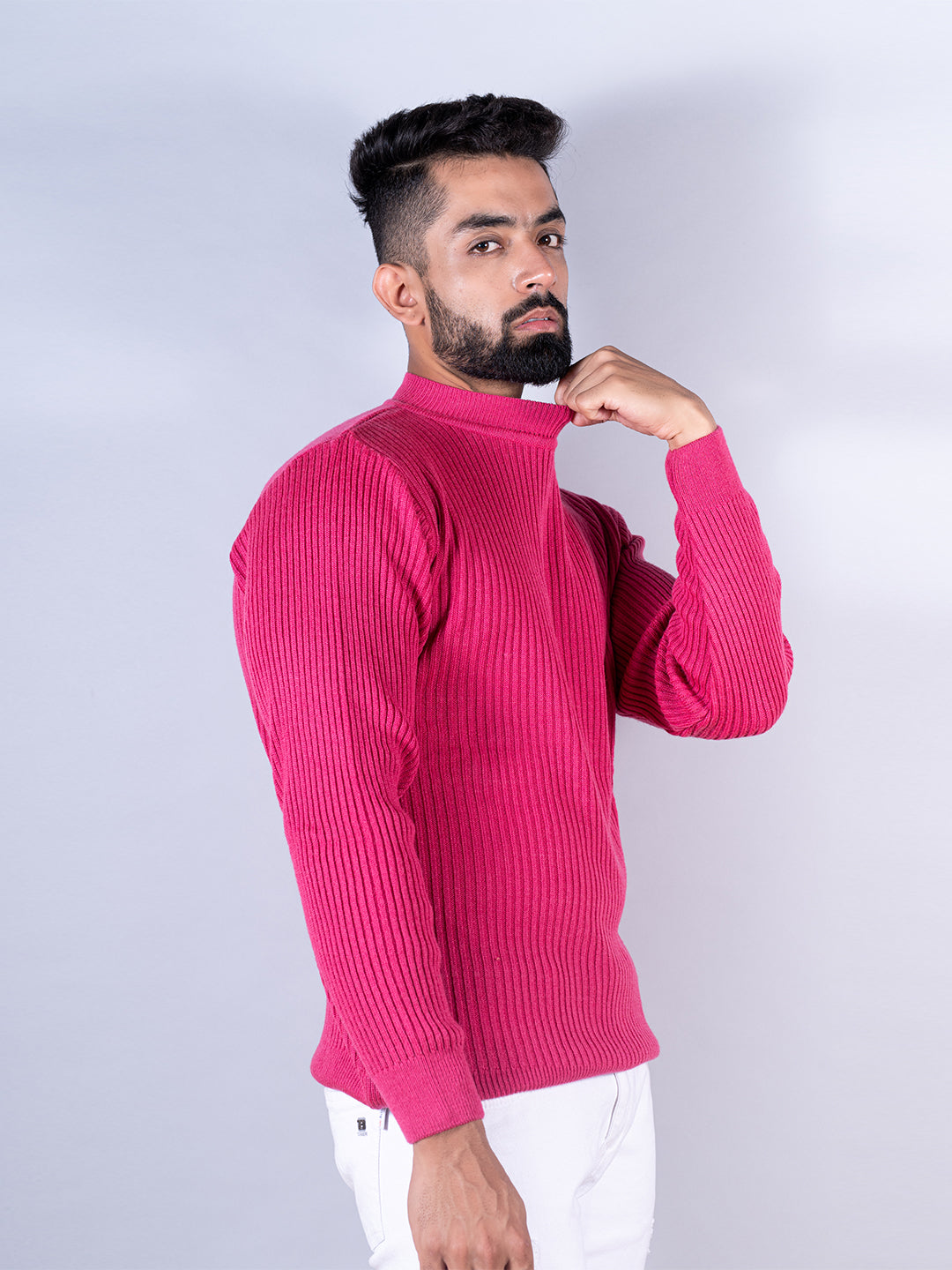 Pink turtle neck clearance men