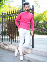 Dark Pink Color Turtle Neck Sweater