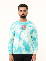 Sky Blue Love Kindness Gratitude and Peace Tie-Dye Sweatshirt