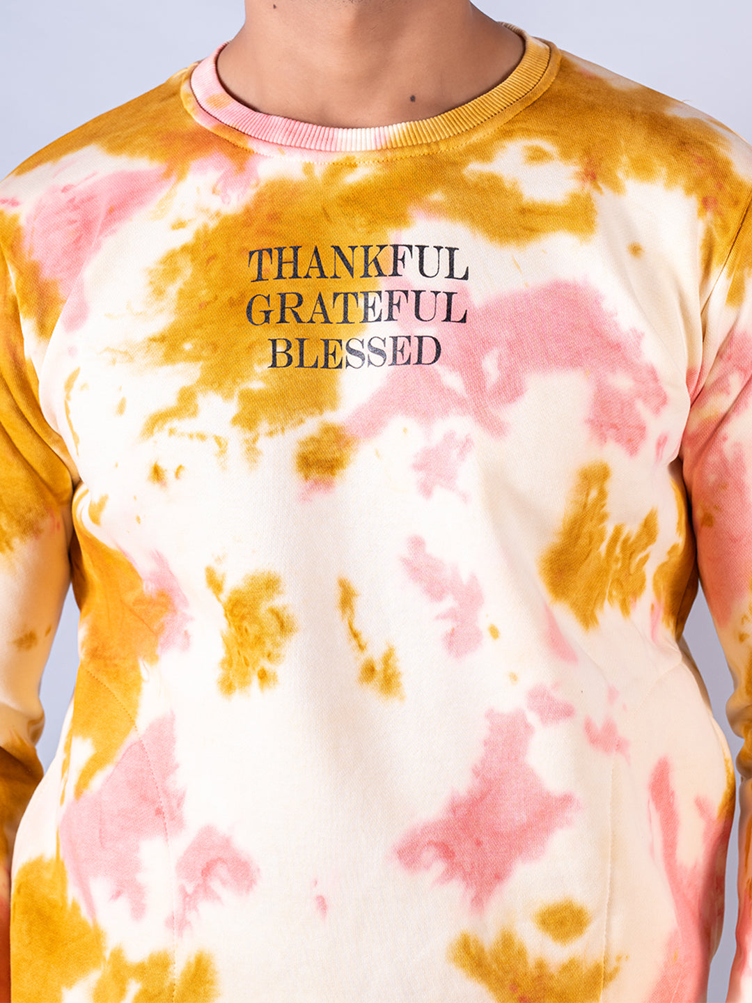 Multicolor Thankful Grateful Blessed Tie-Dye Sweatshirt