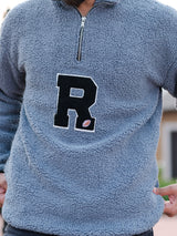 Blue Grey R Fleece Sherpa Sweatshirt