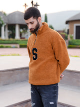 Burnt Orange S Fleece Sherpa Sweatshirt