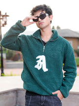 Deep Sea Green A Fleece Sherpa Sweatshirt