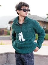 Deep Sea Green A Fleece Sherpa Sweatshirt