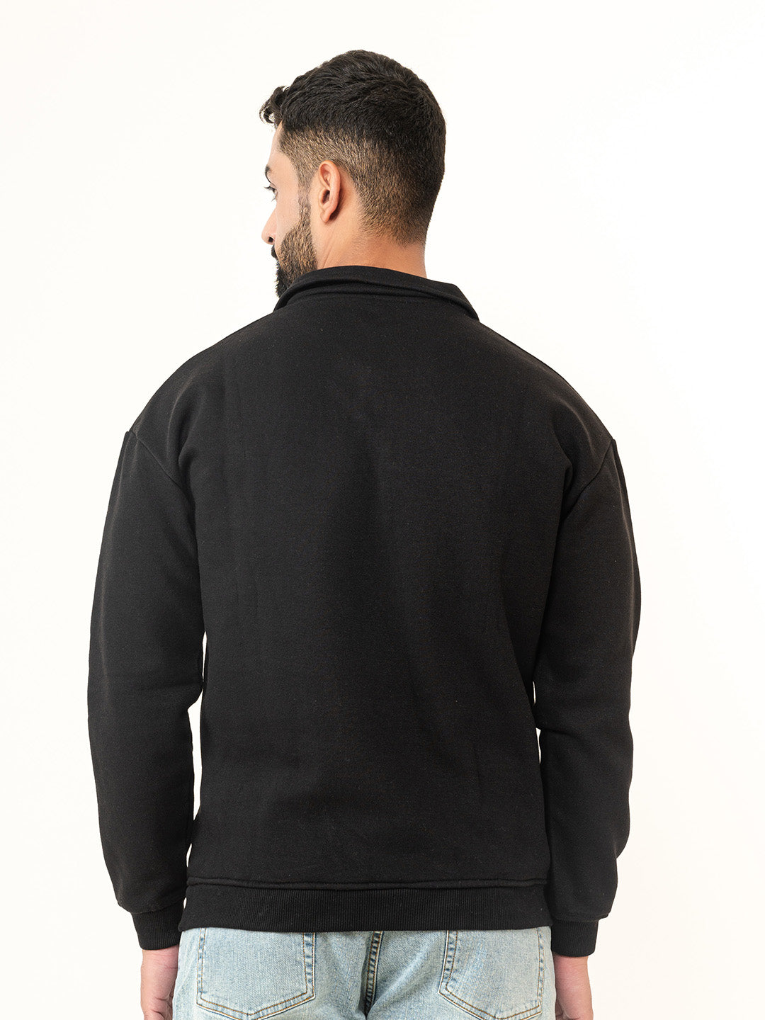 Black Half Zipper Sweatshirt