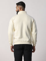 Off White Half Zipper Sweatshirt