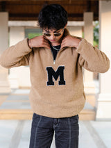 Beige M Fleece Sherpa Sweatshirt