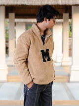 Beige M Fleece Sherpa Sweatshirt