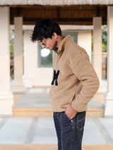 Beige M Fleece Sherpa Sweatshirt