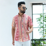 Directional Half Sleeves Crepe Printed Shirts For Men