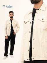 Cream Two Pockets Denim Jacket (Unisex)