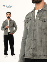 Olive Green Two Pockets Denim Jacket (Unisex)