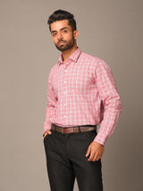 Pink Plaid Checks Cotton Shirt - Tistabene