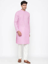 Pink Colour Printed Designer Kurta With Pyjama