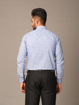 Blue Plaid Checks Cotton Shirt - Tistabene