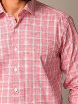 Pink Plaid Checks Cotton Shirt - Tistabene