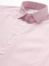 Peach and white wide stripes shirt - Tistabene