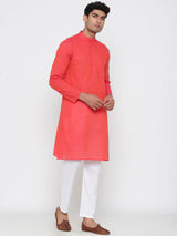 Pink Colour Printed Designer Kurta With Pyjama