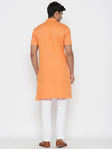 Orange Plain Designer Kurta